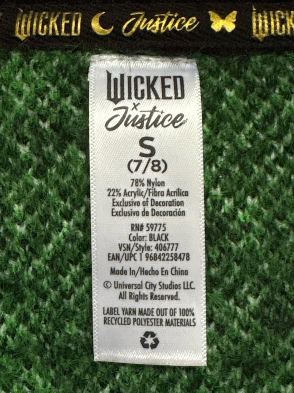 Justice Cropped V-Neck Argyle Cardigan Sweater - Green & Black